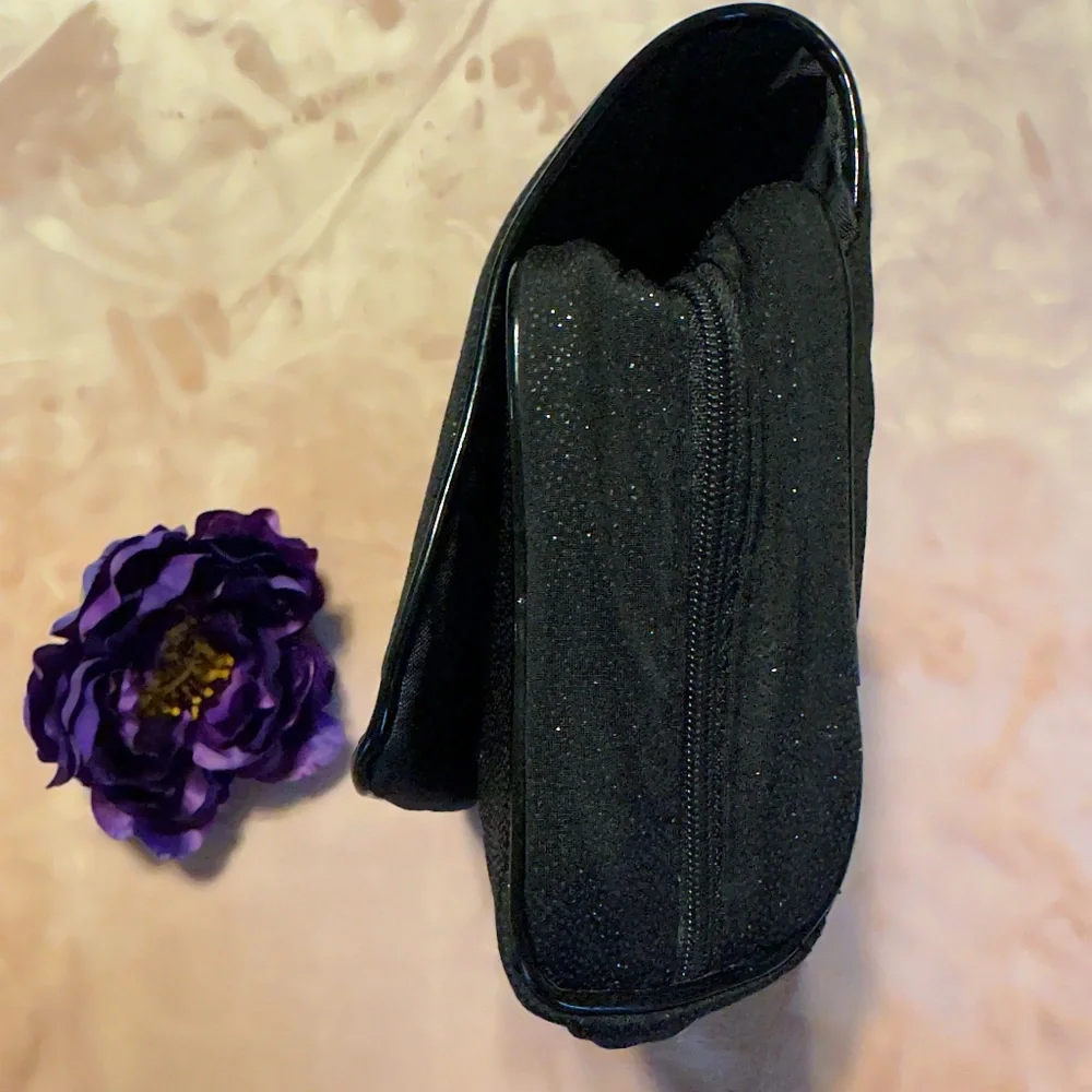 Lancome Black Sparkly Cosmetic Travel Bag